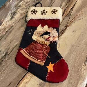 VTG Christmas Stocking ANGEL SNOWFLAKES STAR North Star